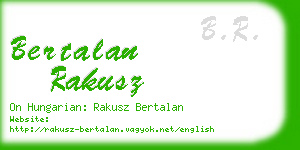 bertalan rakusz business card